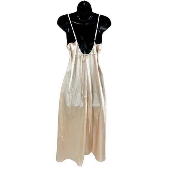 Vintage blush pink satin lace maxi slip dress - Picture 3 of 4